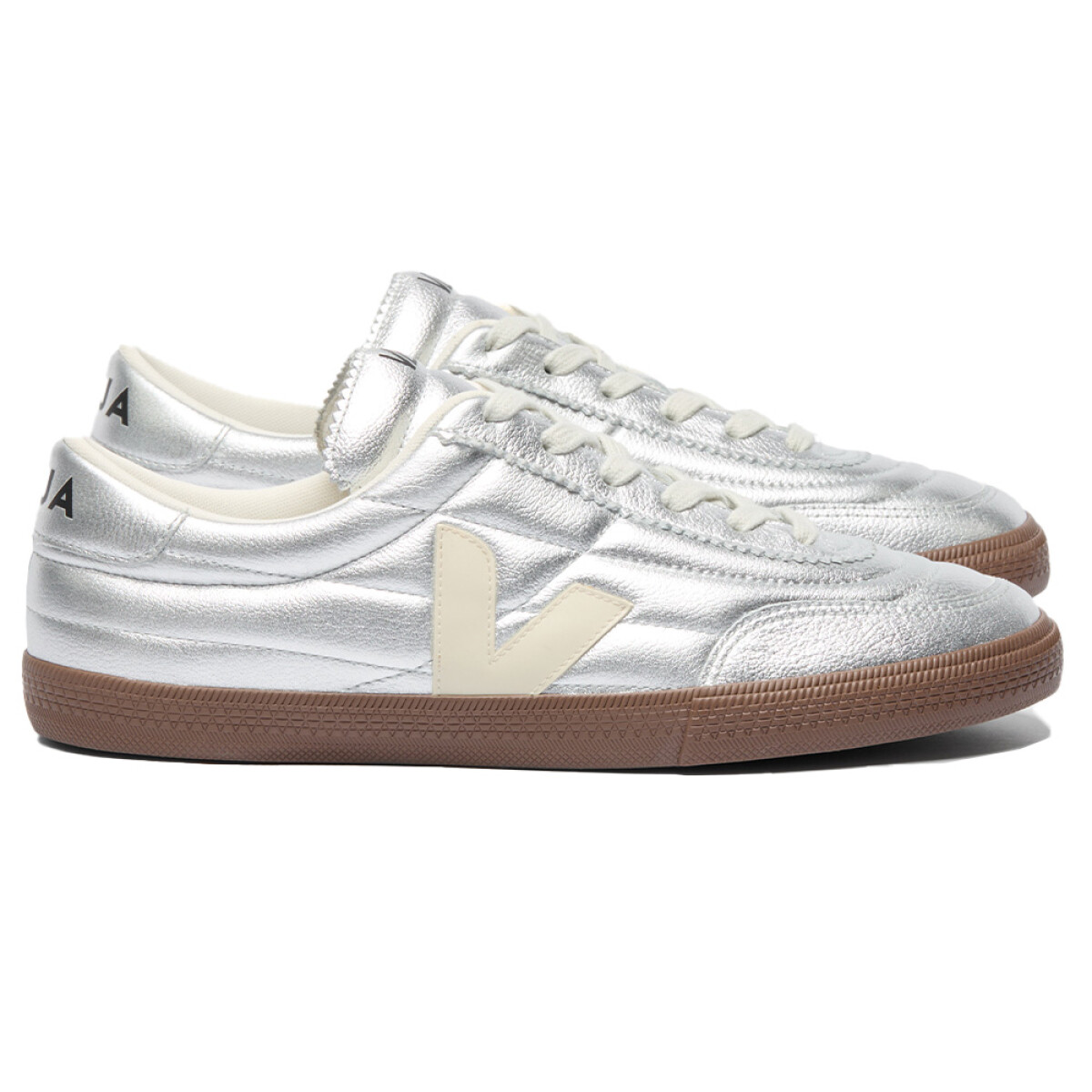 Zapatillas Veja Panenka Leather Silver Pierre Bark Mujer 