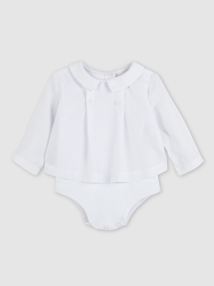 Body Blusa Manga Larga Blanco