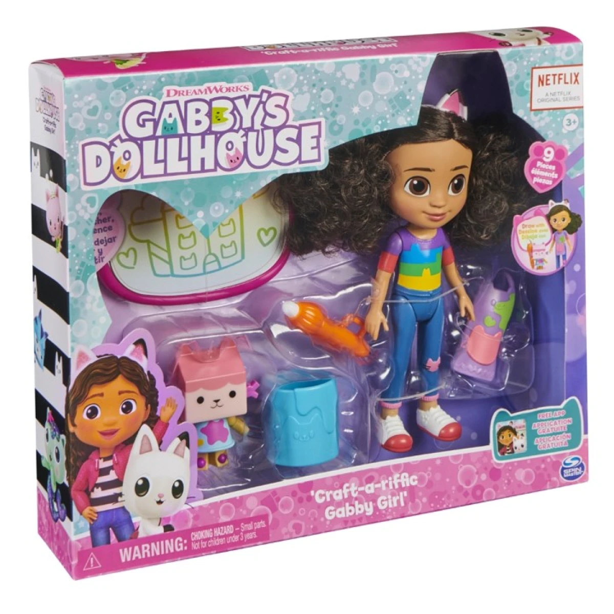 Set Muñeca Gabby´s Dollhouse 20 cm Gato Baby + Pizarra 