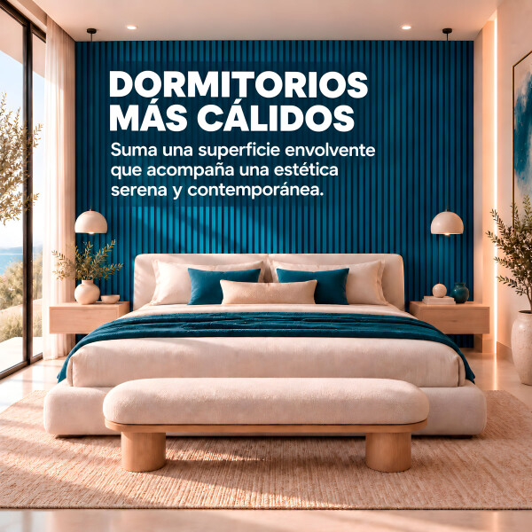 Pack x20 Wpc Simil Madera Wall Panel Lambrin 2.90x16.7 Azul 1