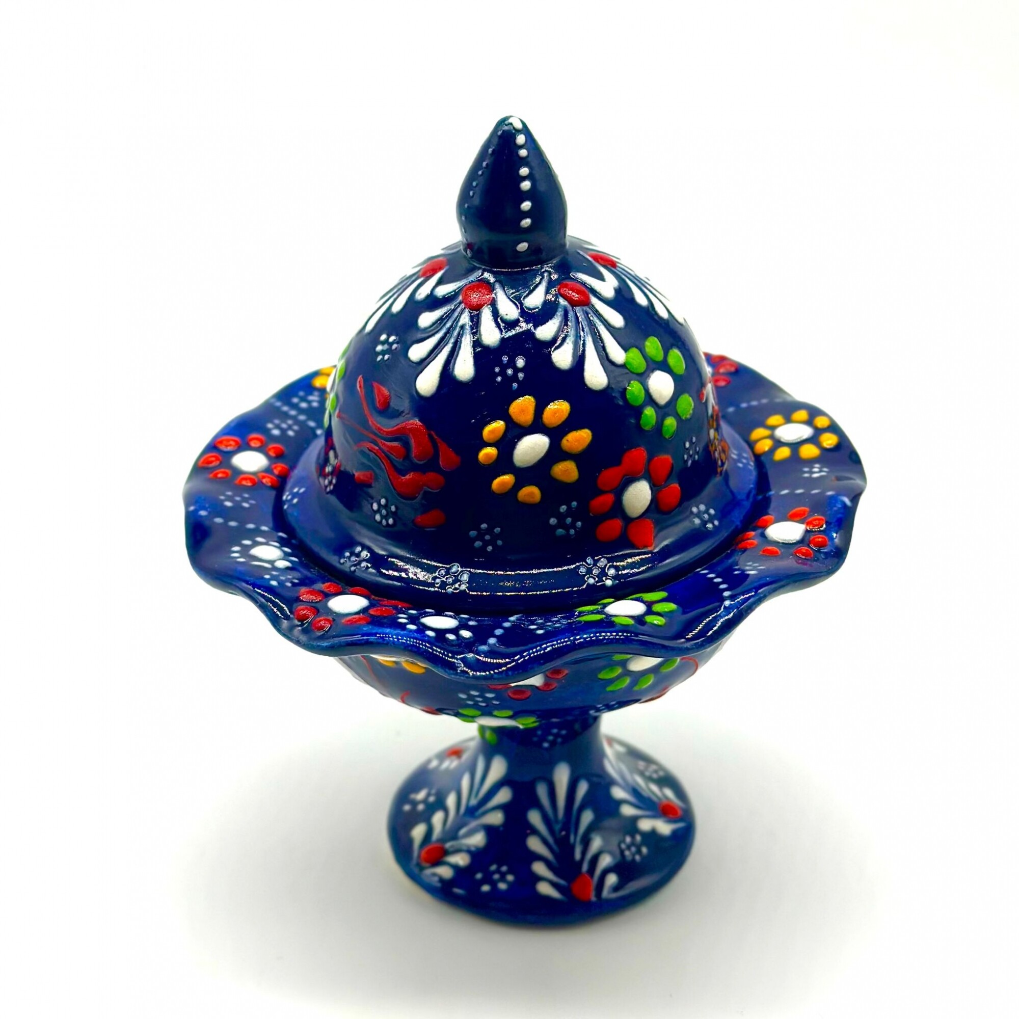 Azucarero de cerámica pintado - Azul jean — Turkish Bazar
