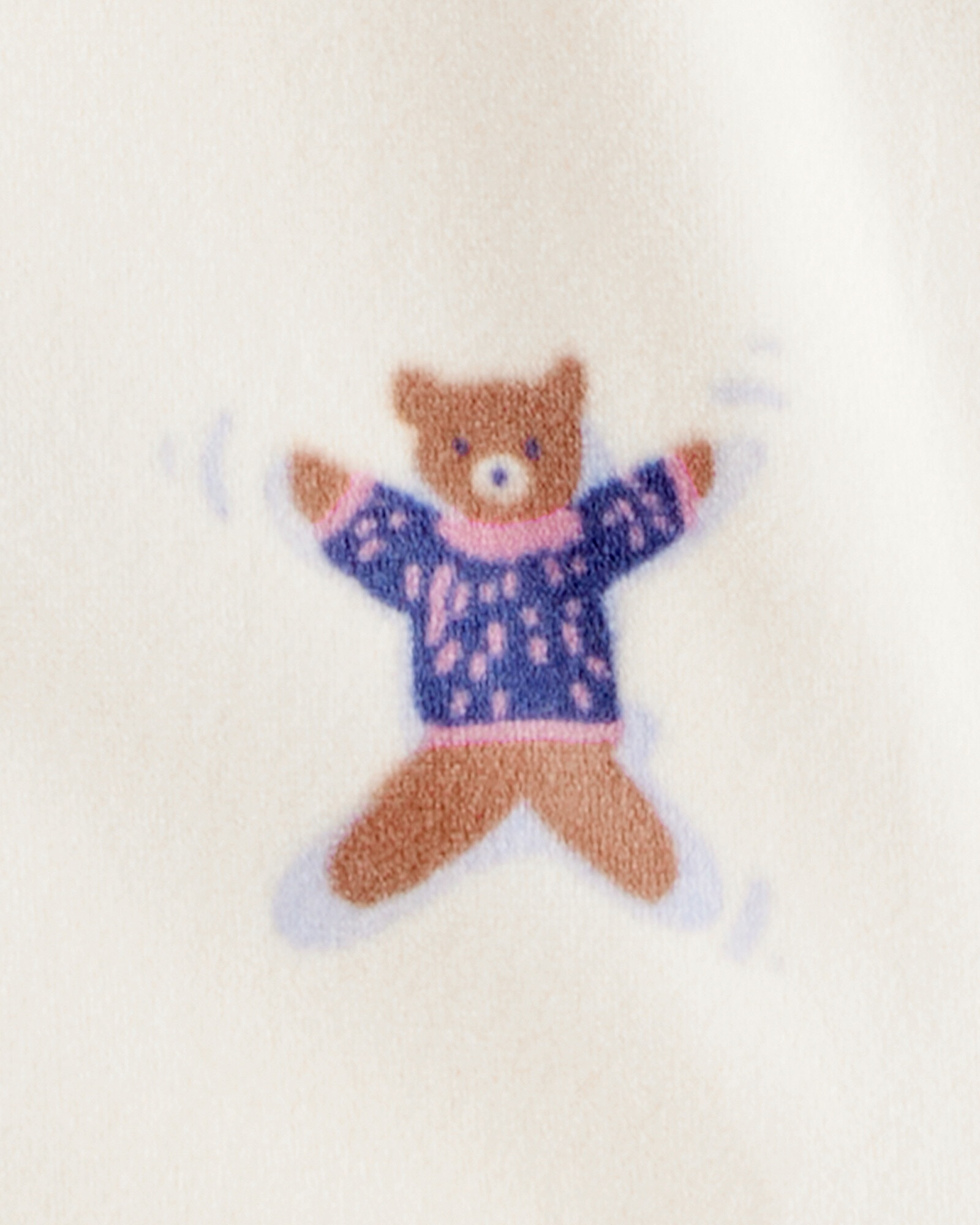 Pijama una pieza de micropolar, con pie, estampado Sin color