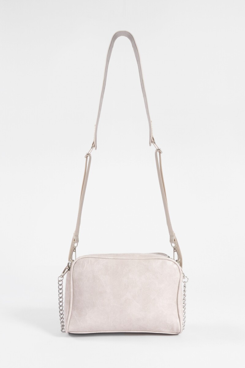 Bandolera doble cierre beige