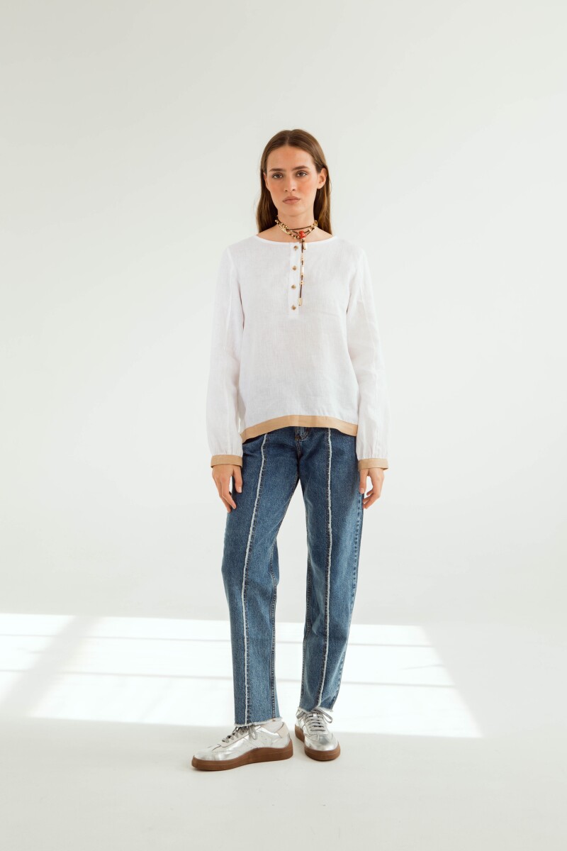 JEAN MOM LAR Azul