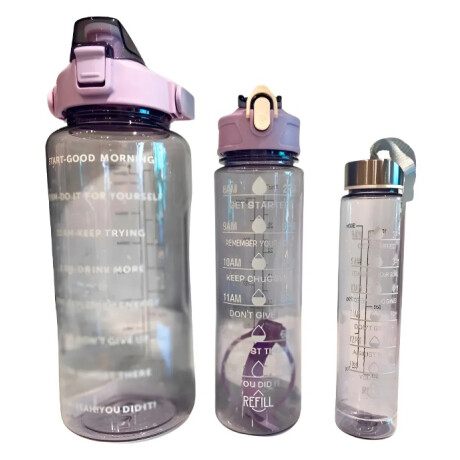 Set 3 Botellas Caramañola Deportivas Motivacionales Set 3 Botellas Caramañola Deportivas Motivacionales