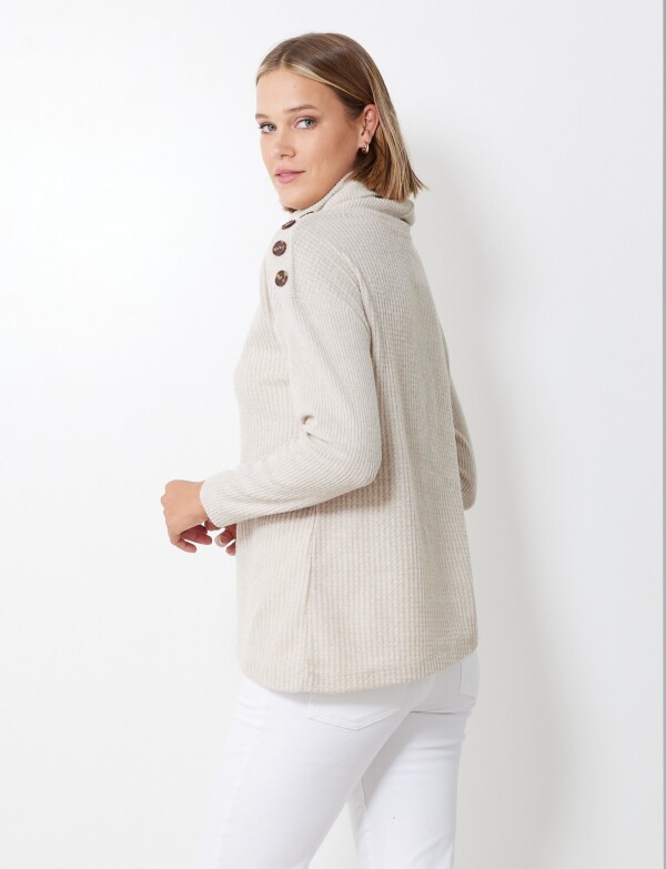 Polera Botones BEIGE