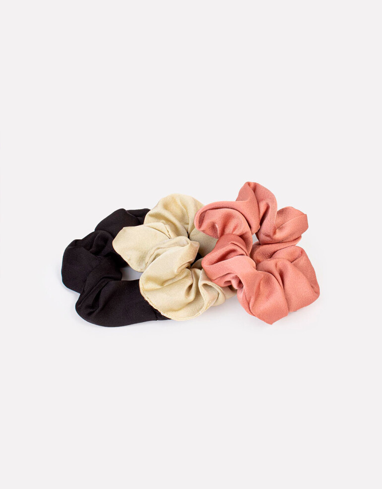 Gomitas Elásticas Sets Liso Set De Scrunchies - Combinacion Tricolor