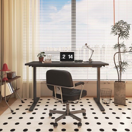 ESCRITORIO REGULABLE METAL-Y-MDF NEGRO E1PRO