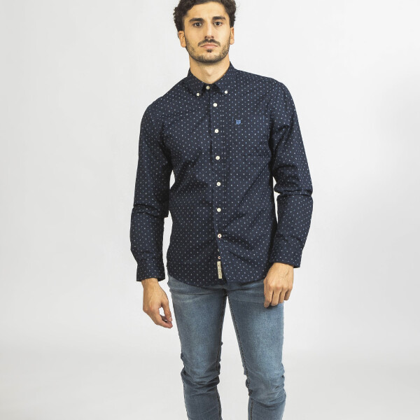 Camisa Print M/Larga Navy con Anclas