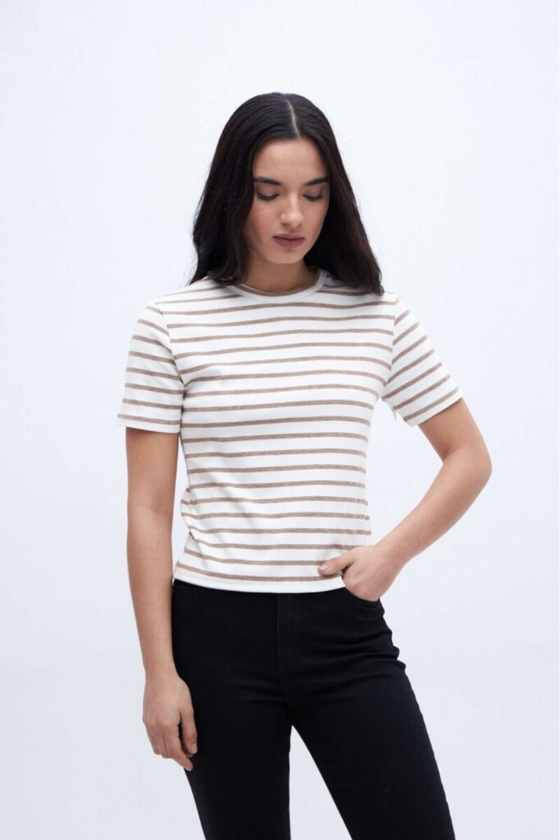 Remera Eva - Rayas arena 