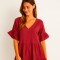 Vestido Kaleu Bordeaux Claro