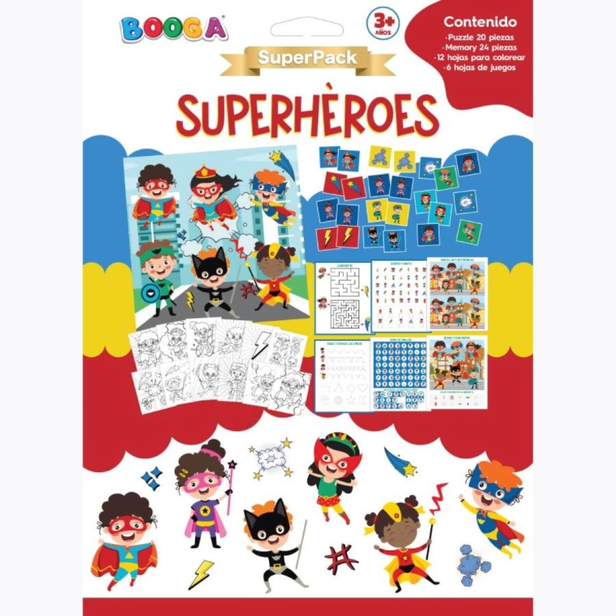 Superpack Para Leer Y Colorear Superheroes Con Juegos Ub 