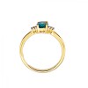 Anillo Halo-Oro Bajo-Piedra Agua marina y Zirconia-AN8159 conpiedra