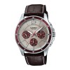 Reloj Casio MTP1374L 7A1VDF para hombre con correa de cuero Plateado
