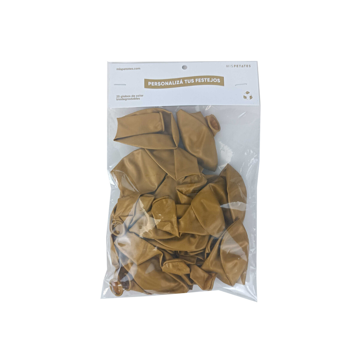 Globos biodegradables pack de 25 unidades - Dorado 