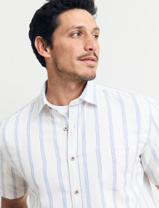 012630 CAMISA HARRINGTON LABEL Natural/celeste