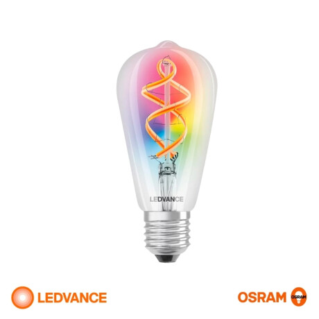 LAMPARA LEDVANCE OSRAM WIFI RGB 6W EDISON PERA Lámpara LED Smart WiFi LEDVANCE OSRAM ST64 6W RGBW