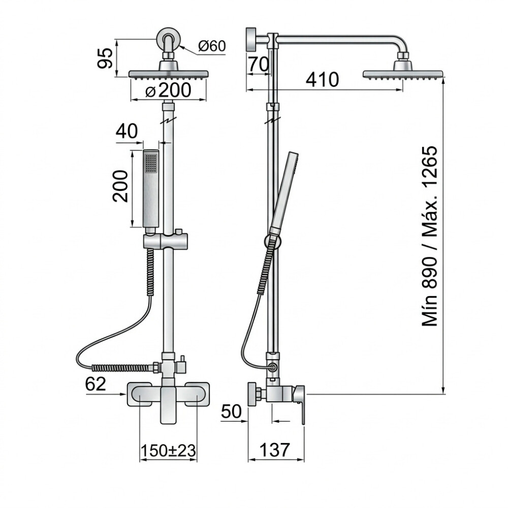GRIFERÍA BARRAL MONOCOMANDO CON DUCHA MODELO SABINA FV Grifería Barral Monocomando Con Ducha Modelo Sabina Fv