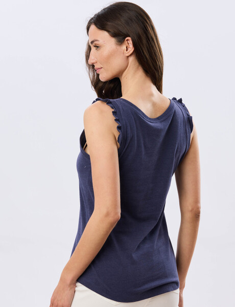 MUSCULOSA LISA DE ALGODÓN Azul
