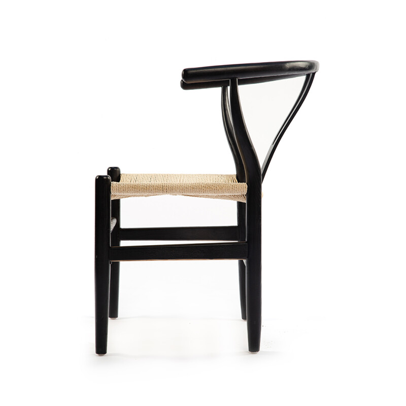 Silla Wishbone Negro con natural