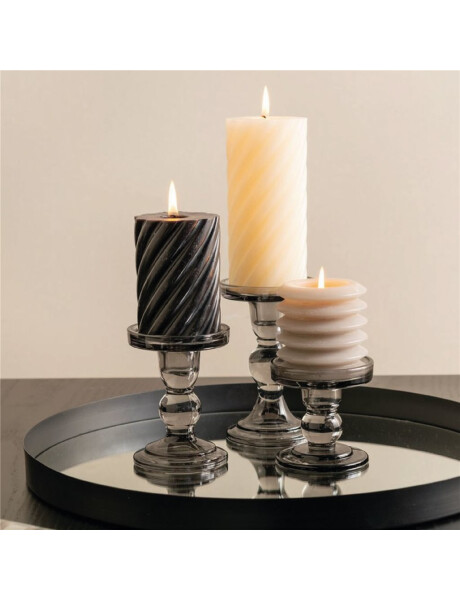 CANDELABRO VIDRIO D8.5/H11.5CM COLOR HUMO CANDELABRO VIDRIO D8.5/H11.5CM COLOR HUMO