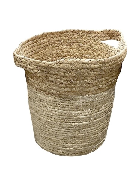 CESTO TEJIDO C/ASAS D28x31CM CREMA/NATURAL CESTO TEJIDO C/ASAS D28x31CM CREMA/NATURAL