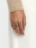 Anillo Efecto Triple Con Esmaltado multicolor