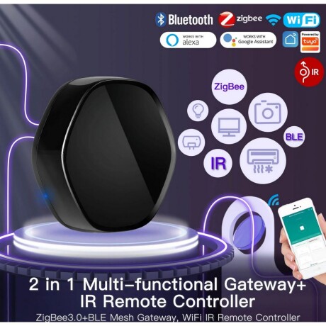 Gateway Moes Mhub-yr-w-ir Zigbee Bt Ir Tuya Hub 001