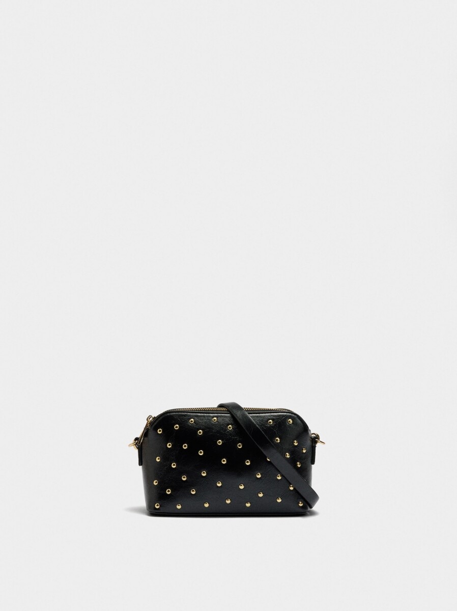 Bolso Bandolera Con Tachuelas - negro 