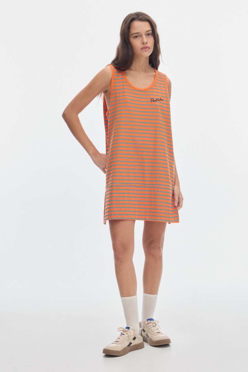 Muscu Playera Stripes Orange