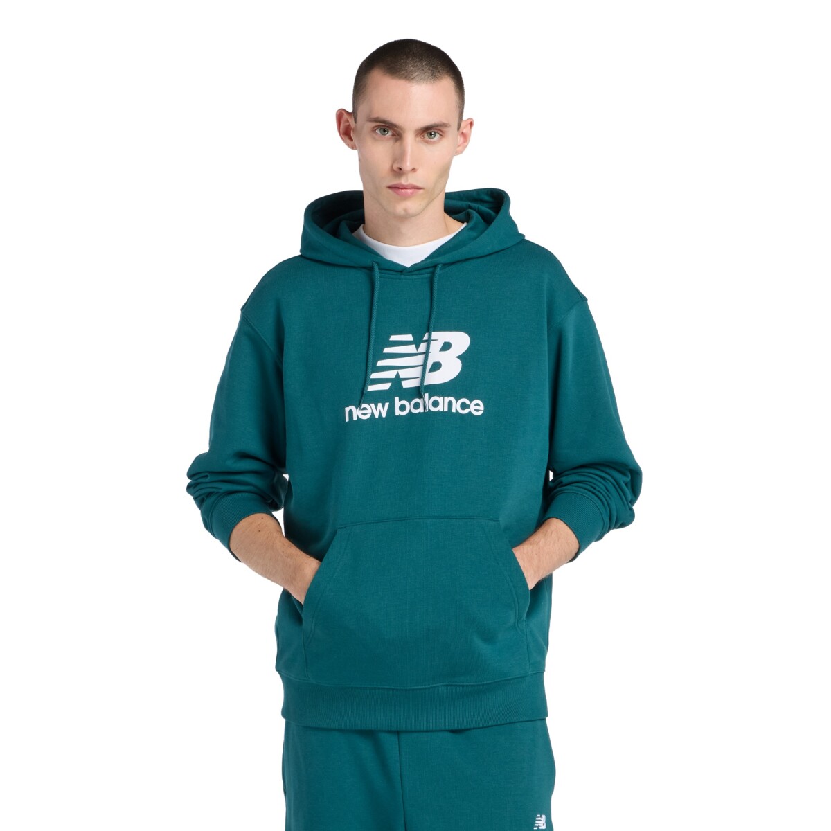 CANGURO NEW BALANCE Hoodie Hombre MT41501AAV - Verde Petroleo 
