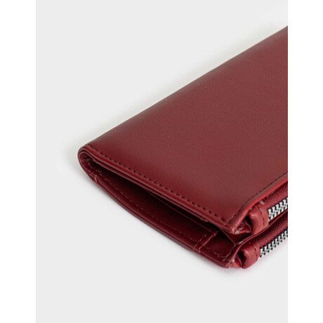 Billetera Fichero Flores Rojo Burdeaux