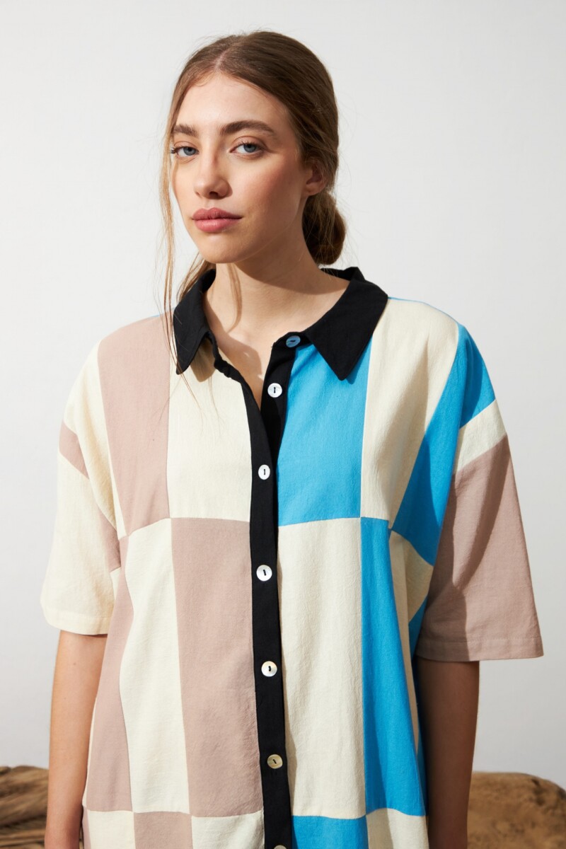 PREVENTA Túnica patches damero multicolor