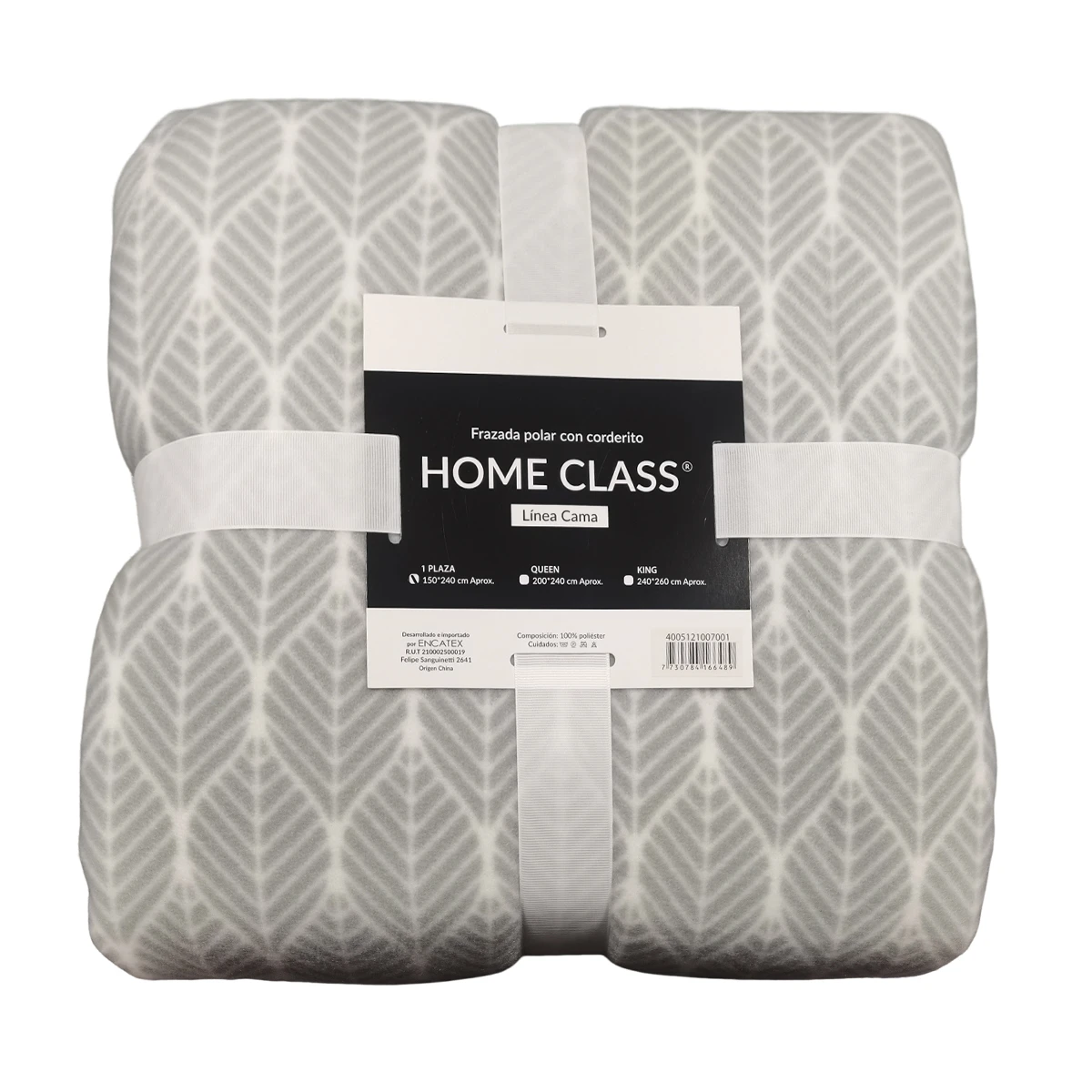 Frazada Corderito 2 Plaza Home Class 200 x 240 cm - ARABESCO GRIS 
