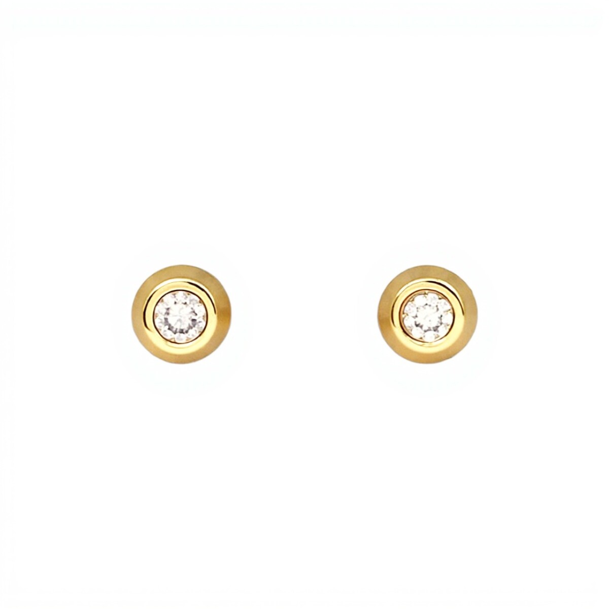 Caravanas Punto de Luz oro- Oro bajo - Zirconia - CA8061 - conpiedra 