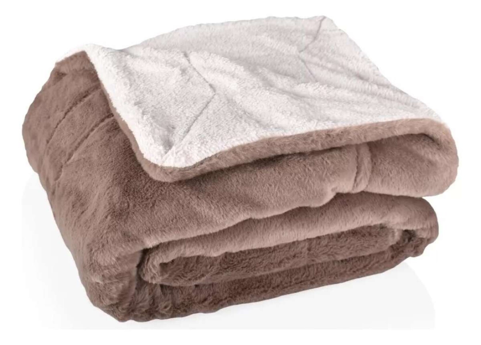 Frazada Reversible Polar Sherpa 1 Plaza 150x200 - Marrón 