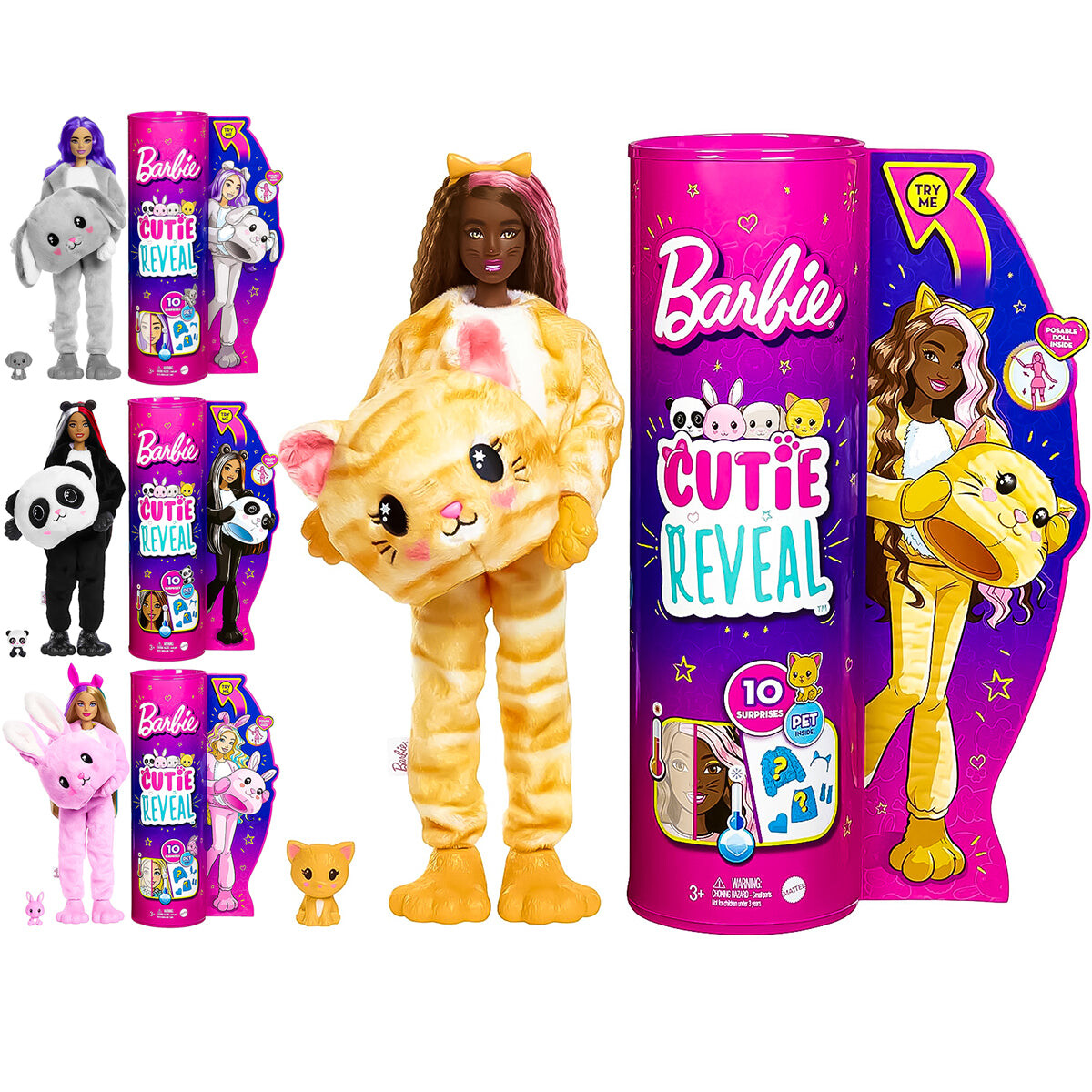 Muñeca Barbie Cutie Reveal Con Disfraz + Accesorios - Barbie Gato 