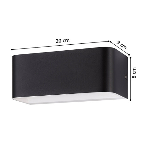 Lámpara de pared LED 10W aluminio negro SANIA4 EG1175X