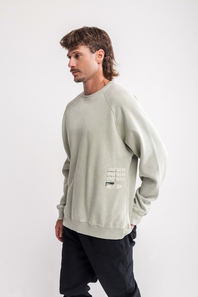 Buzo estampado oversize Vigo Gris melange