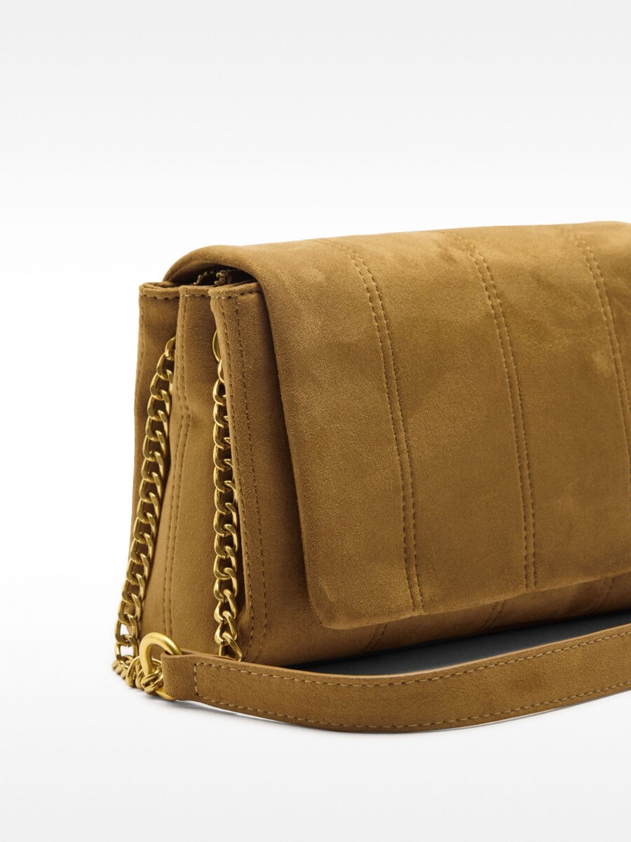 Bolso De Hombro Acolchado Con Solapa camel