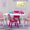 Juego de mesa y 4 sillas para niños rosa, fucsia y blanco Juego de mesa y 4 sillas para niños rosa, fucsia y blanco