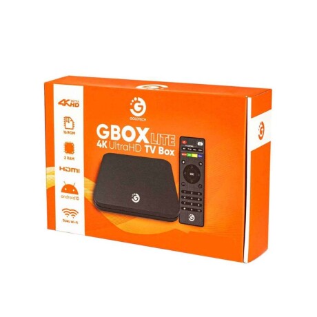 Smart TV Box Gbox Lite 4K Ultra HD Goldtech 16GB 2GB Control Negro