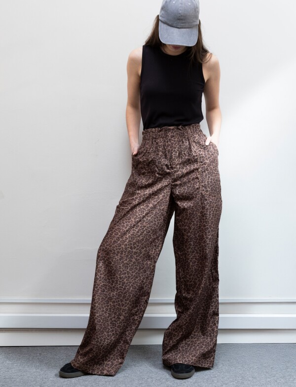 Pantalon Wide Leg NEGRO/TOSTADO