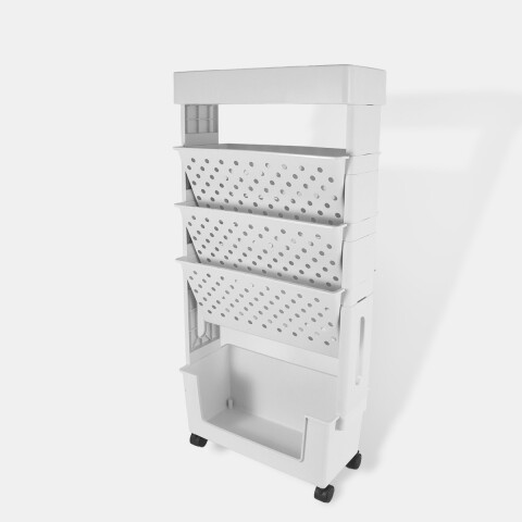 ORGANIZADOR PLAST BLANCO C/RUEDITAS 5 NIVELES Unica