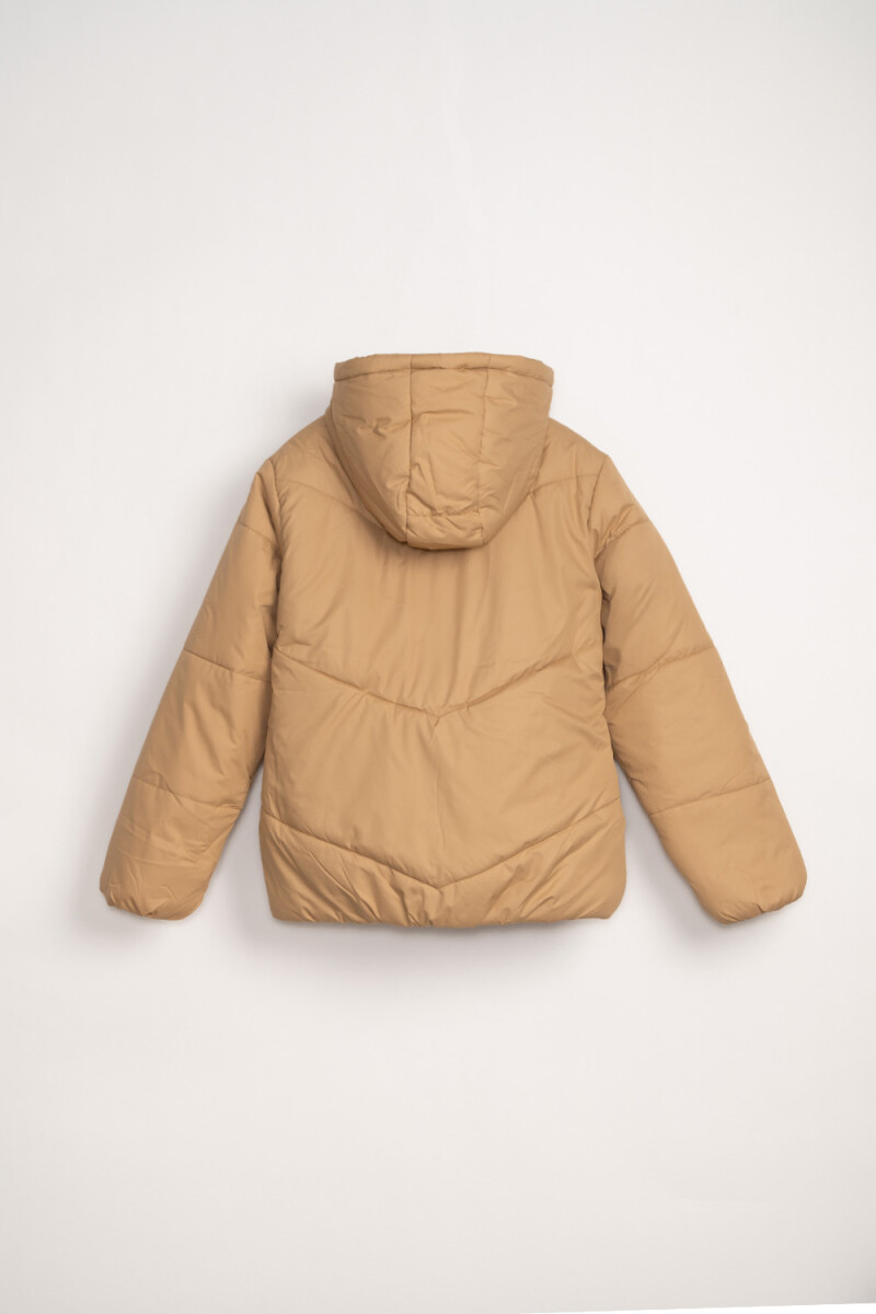 Campera abrigo capitoneada Tostado