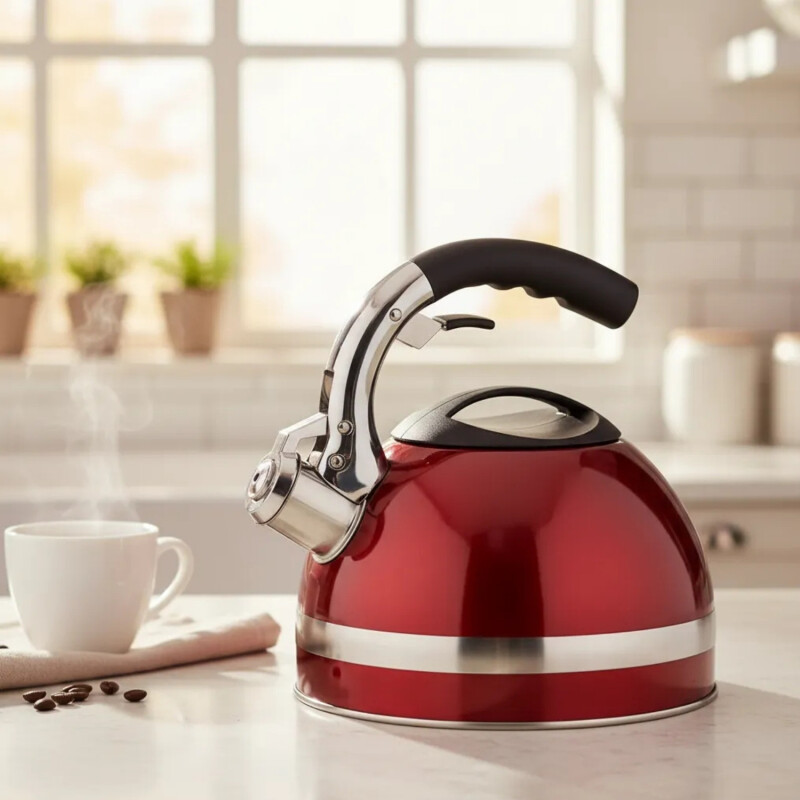 Caldera en acero inox. 3.0 LT Alta Calidad Roja Rojo