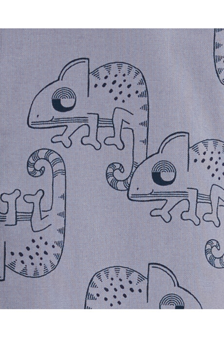 Set tres piezas short, camisa y body de algodón diseño camaleón Sin color