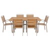JGO MESA RECT P/JARDIN BEIGE COMB 7PZAS Unica