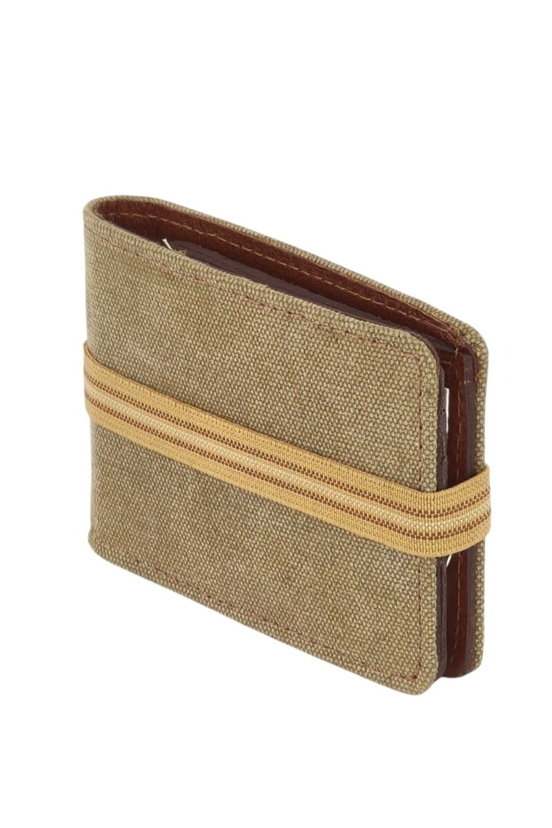 Billetera con elástico Beige