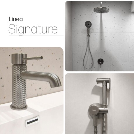 JUEGO DE GRIFERIA LAV BAJO DUCHA EMBUTIDA Y DUCHA HIGIENICA GRIS-BRUSHED NICKEL